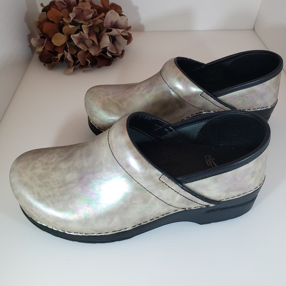 Dansko Shoes - Dansko Mother of Pearl Leather Pro Clogs 38, 7.5-8